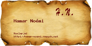 Hamar Noémi névjegykártya